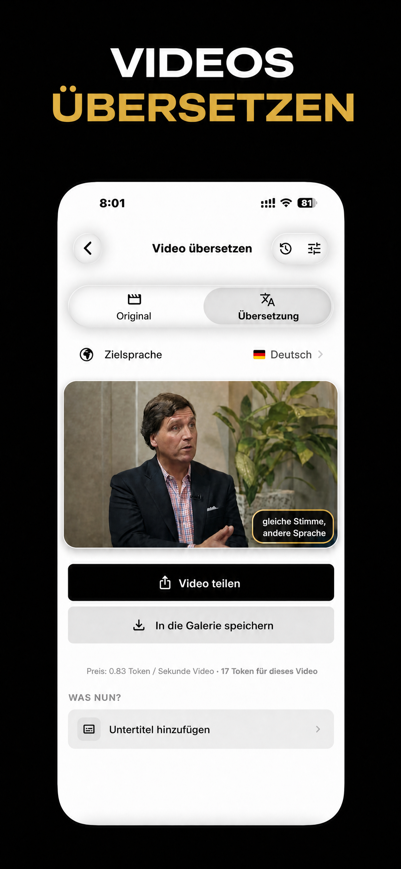 VocaLingo App-Oberfläche