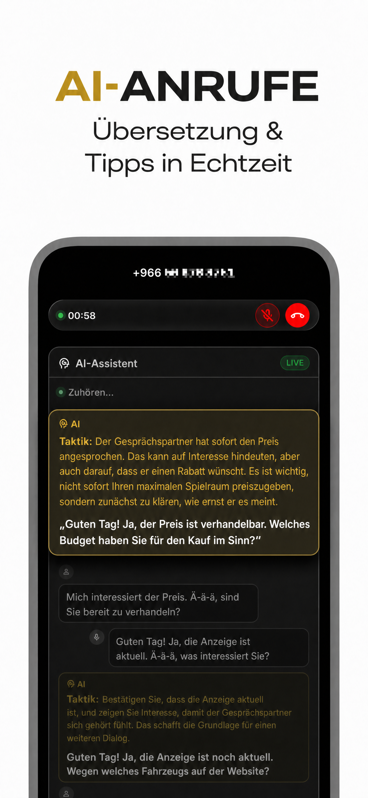 VocaLingo App-Oberfläche