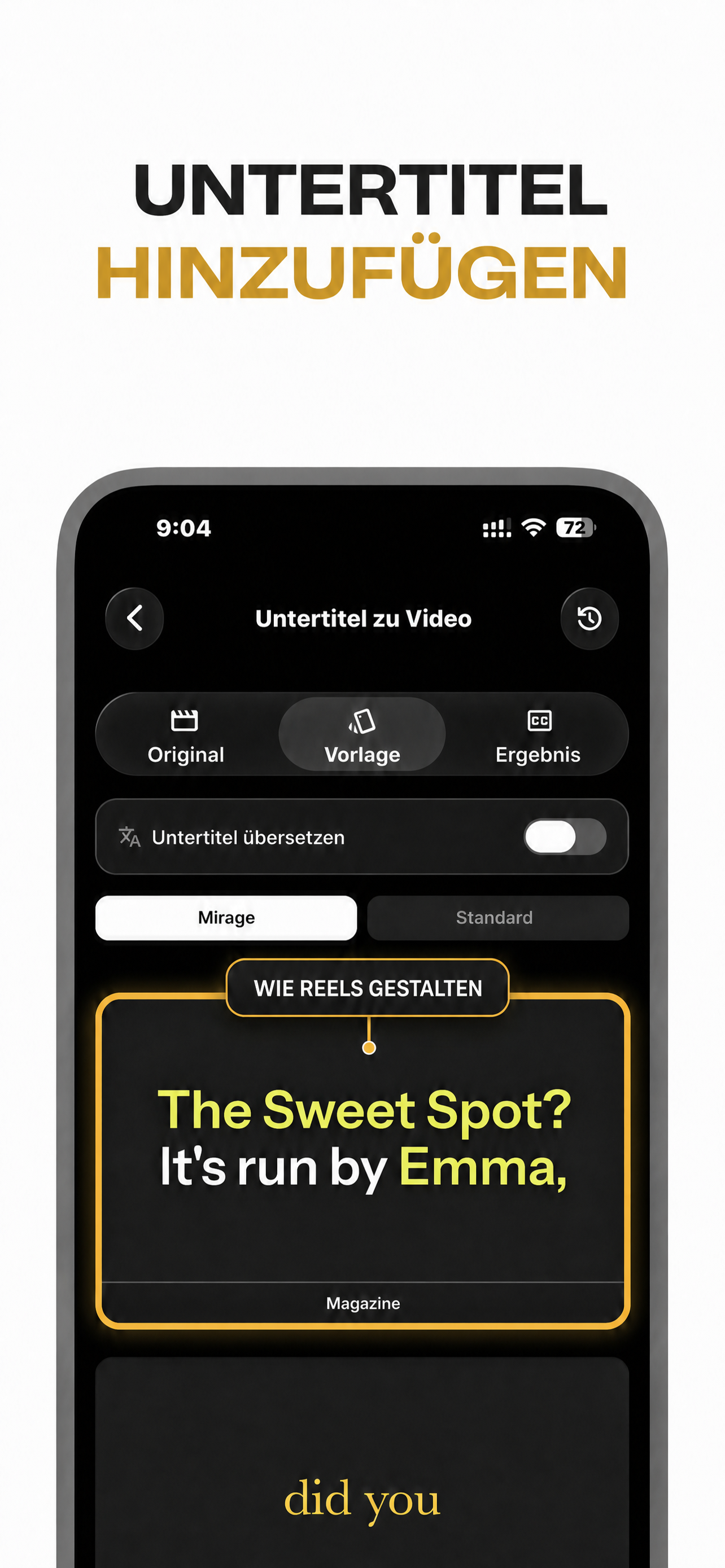 VocaLingo App-Oberfläche