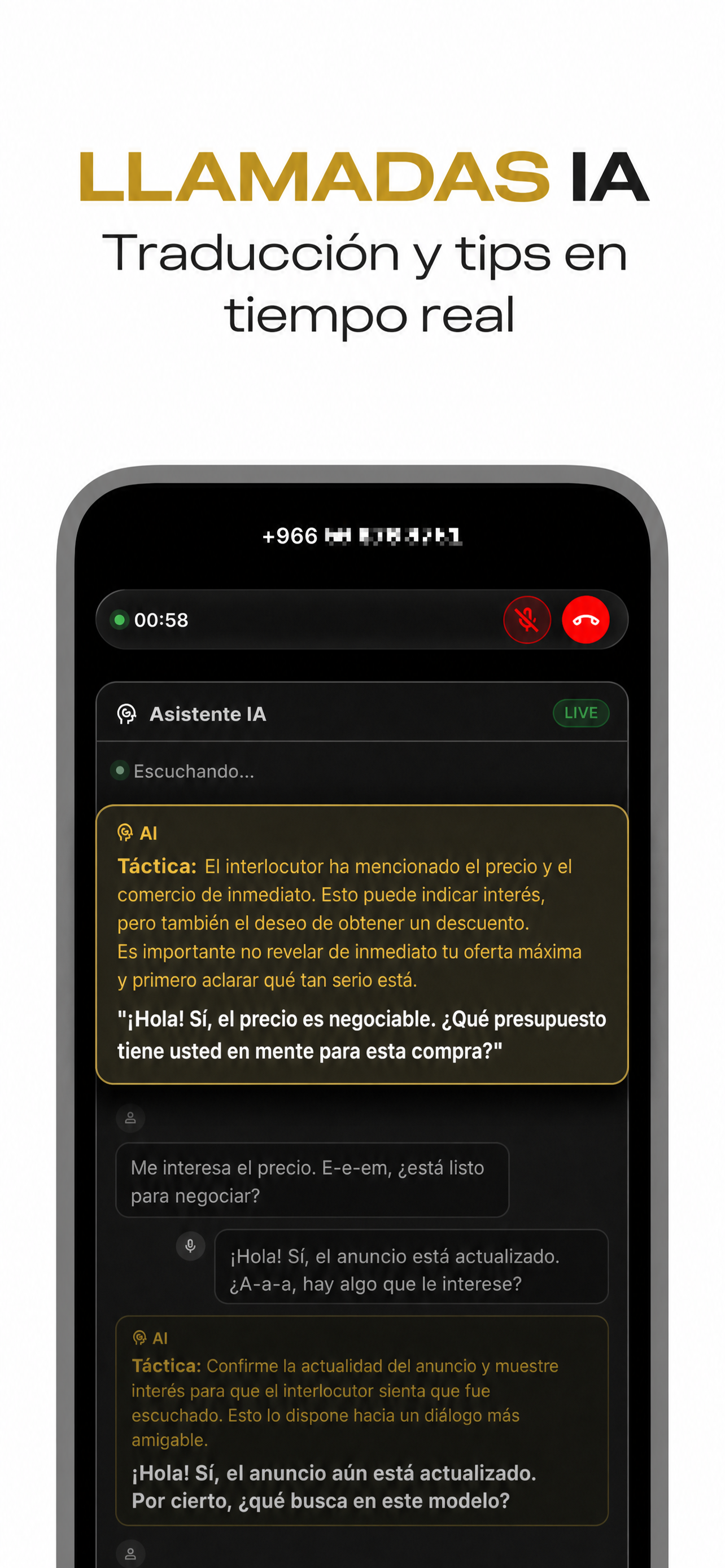 Interfaz de la app VocaLingo