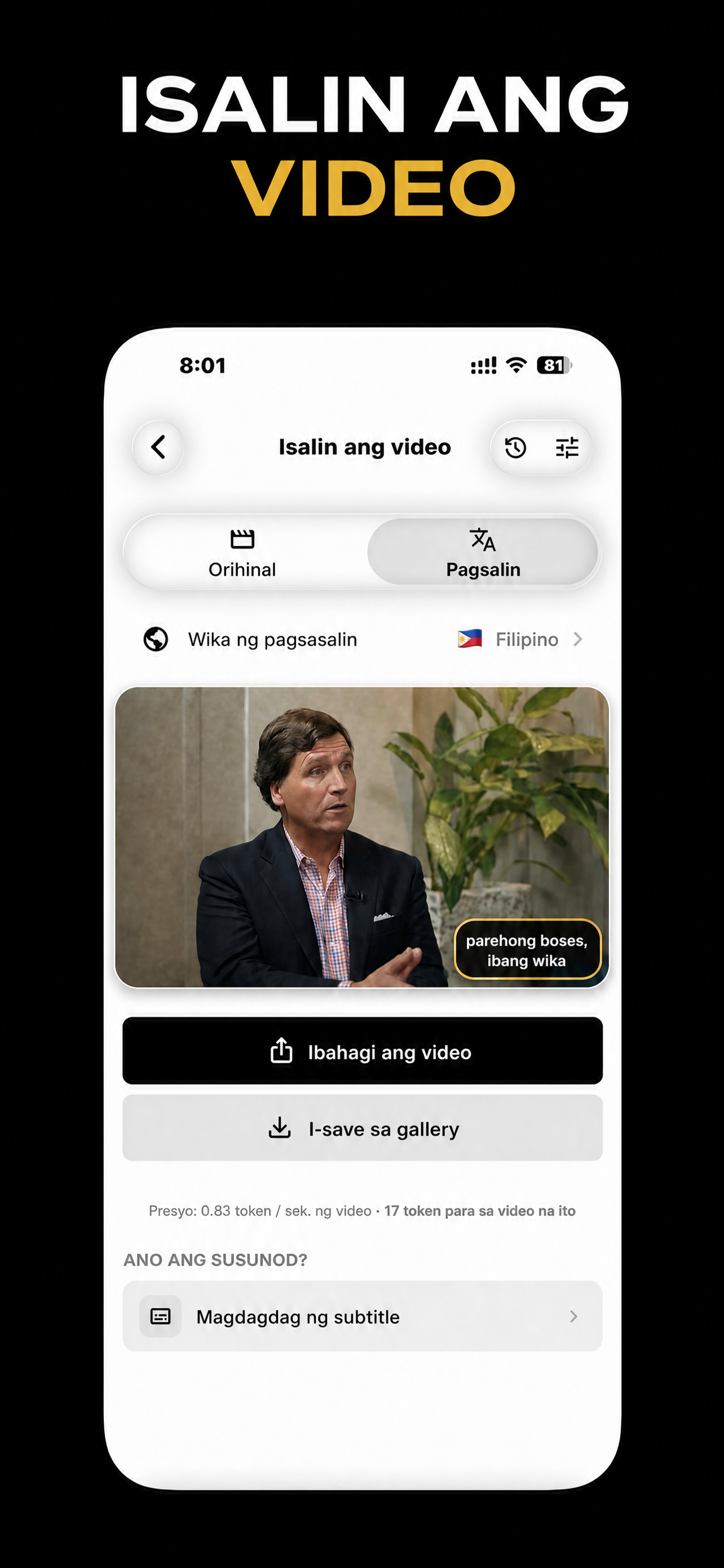 Interface ng VocaLingo App