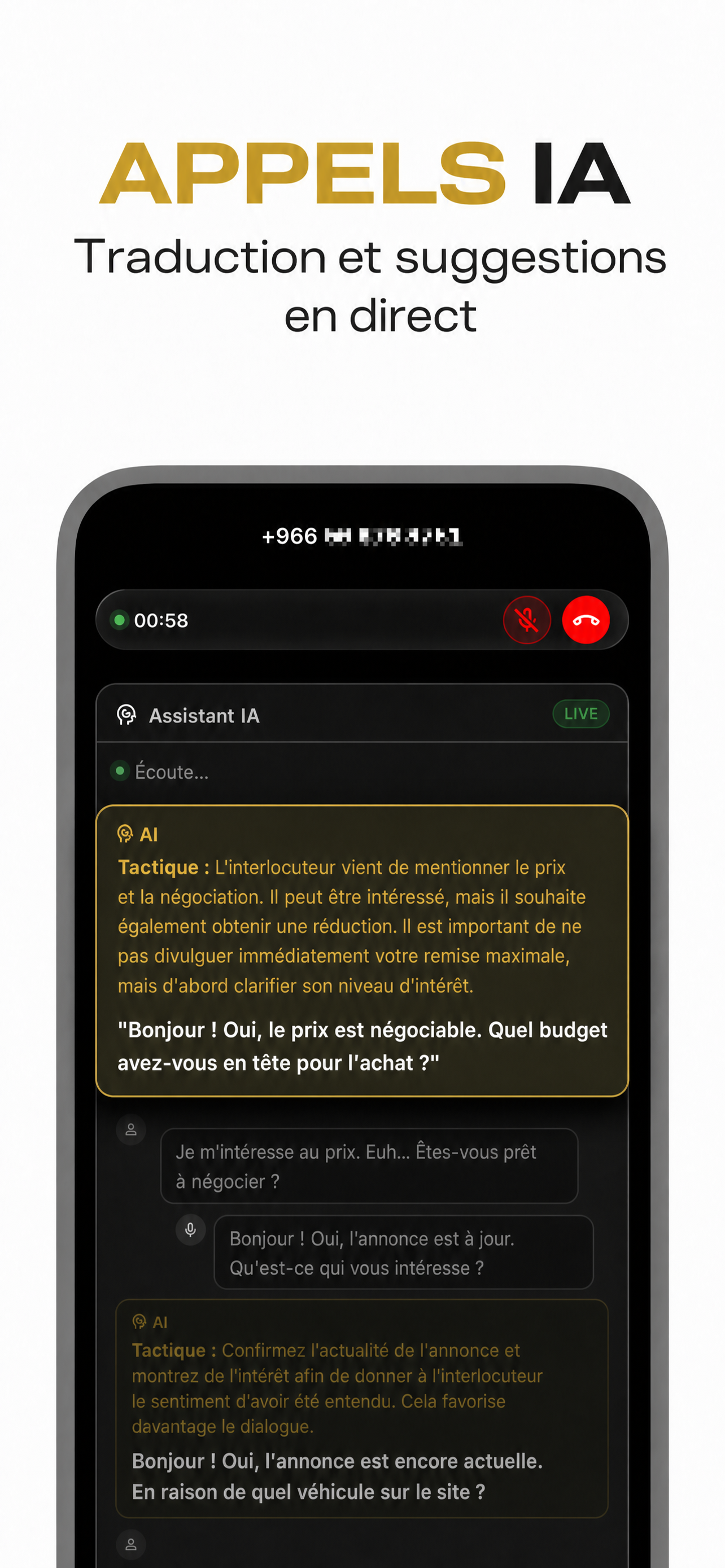 Interface de l'application VocaLingo