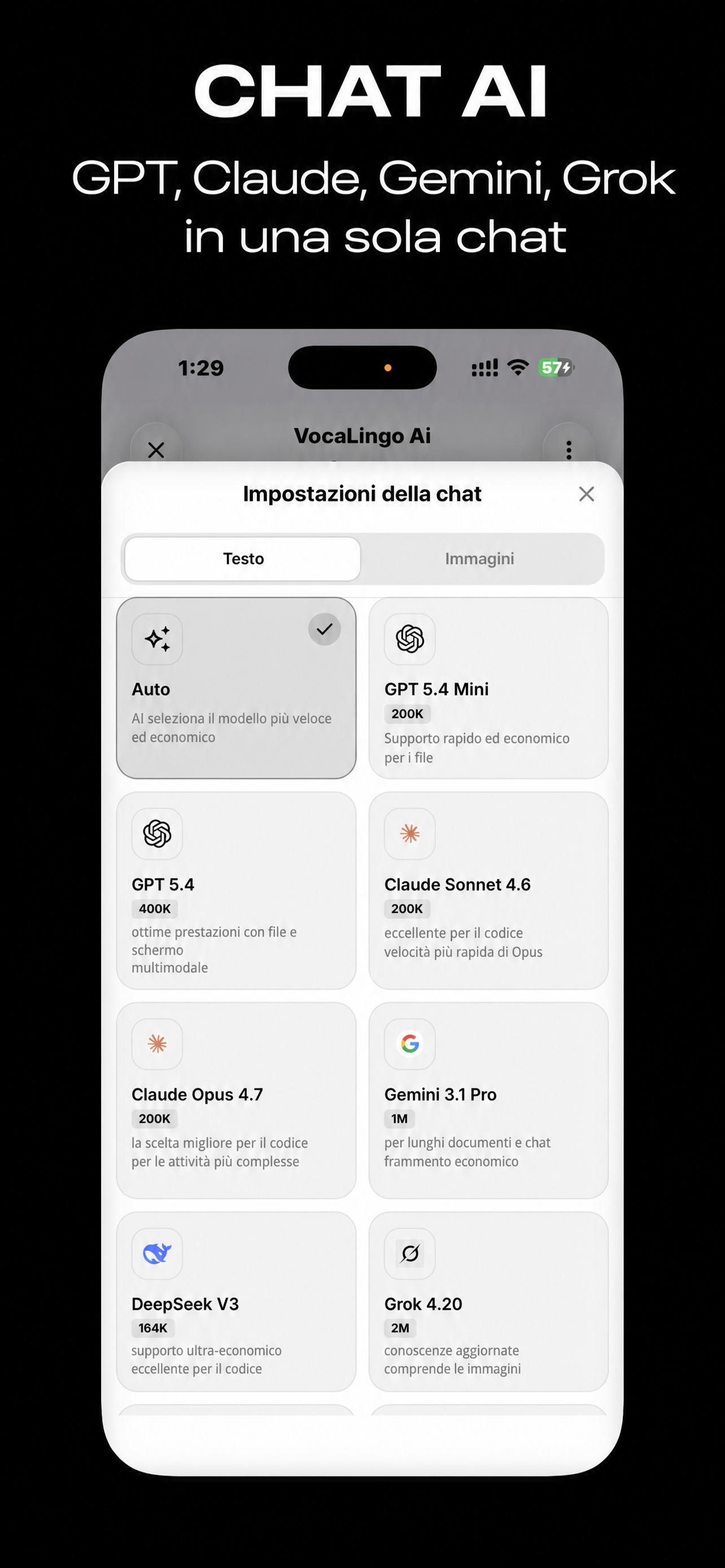 Interfaccia app VocaLingo