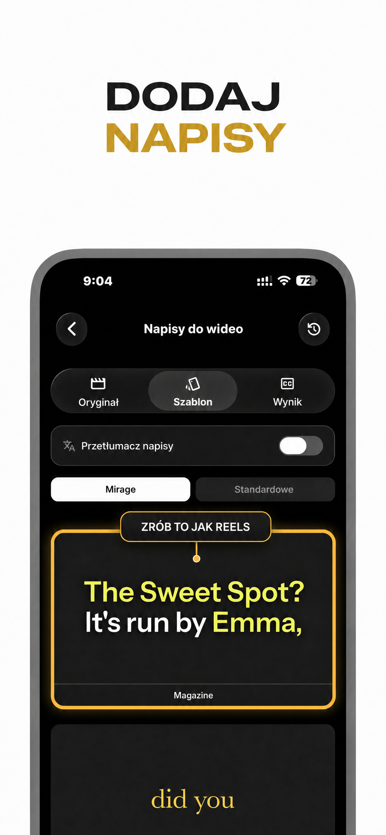 Interfejs aplikacji VocaLingo