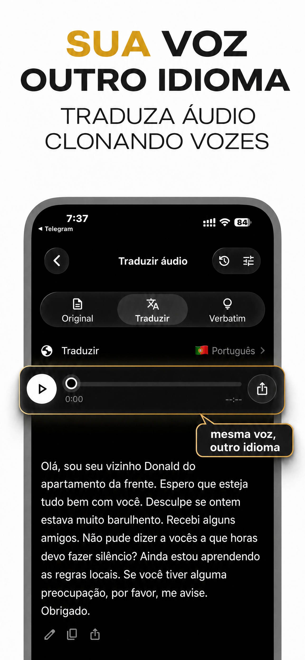 Interface do App VocaLingo