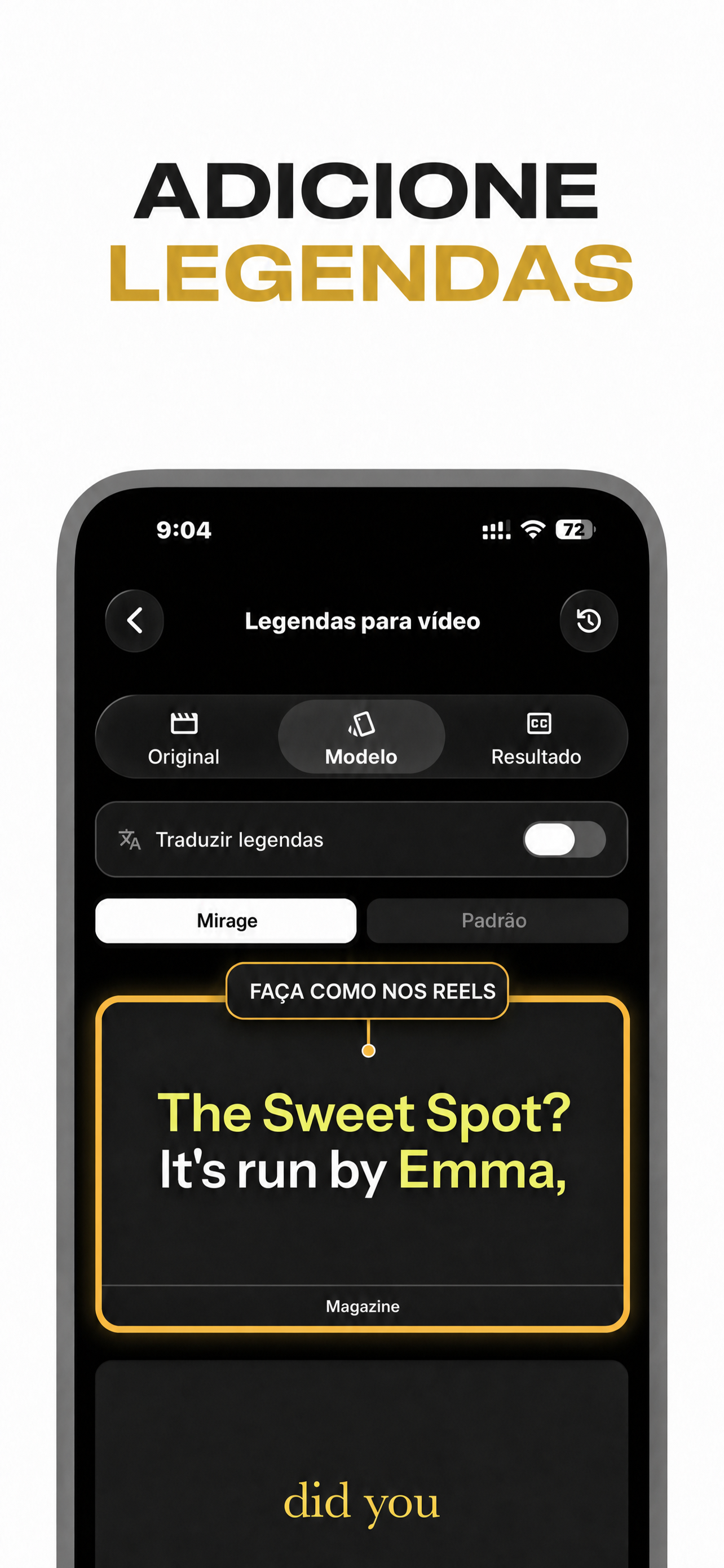 Interface do App VocaLingo