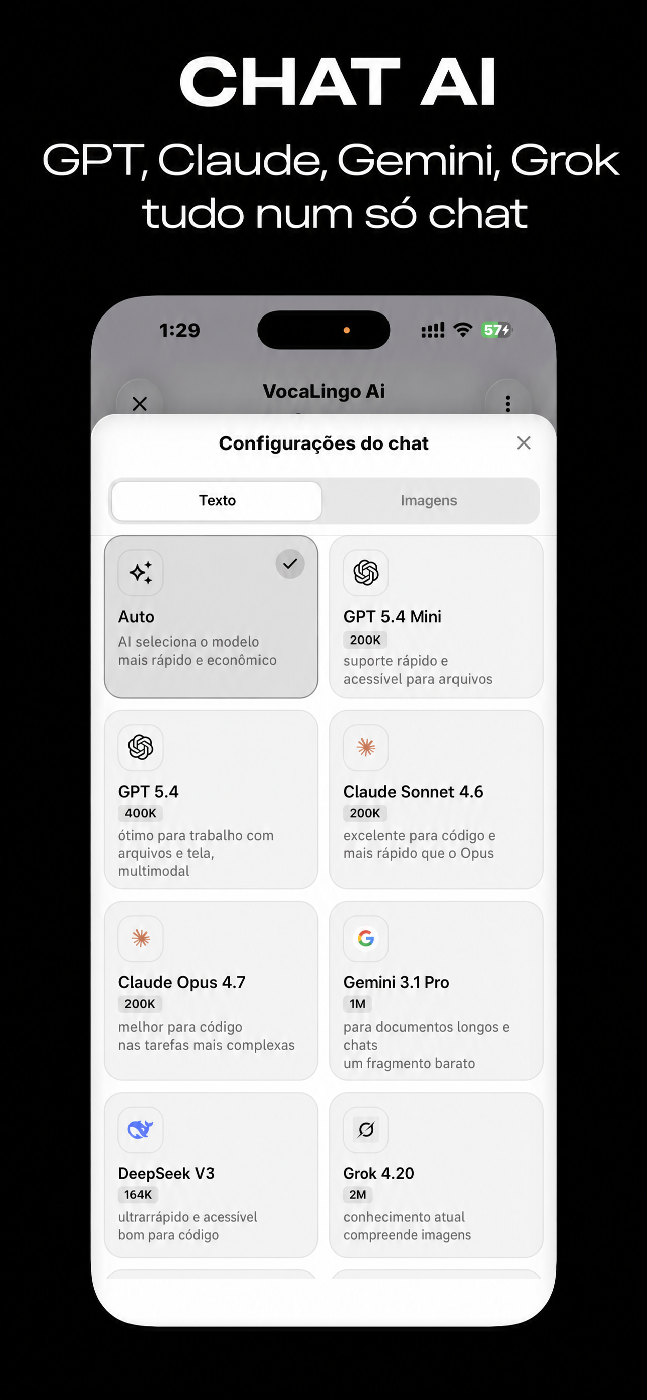 Interface do App VocaLingo