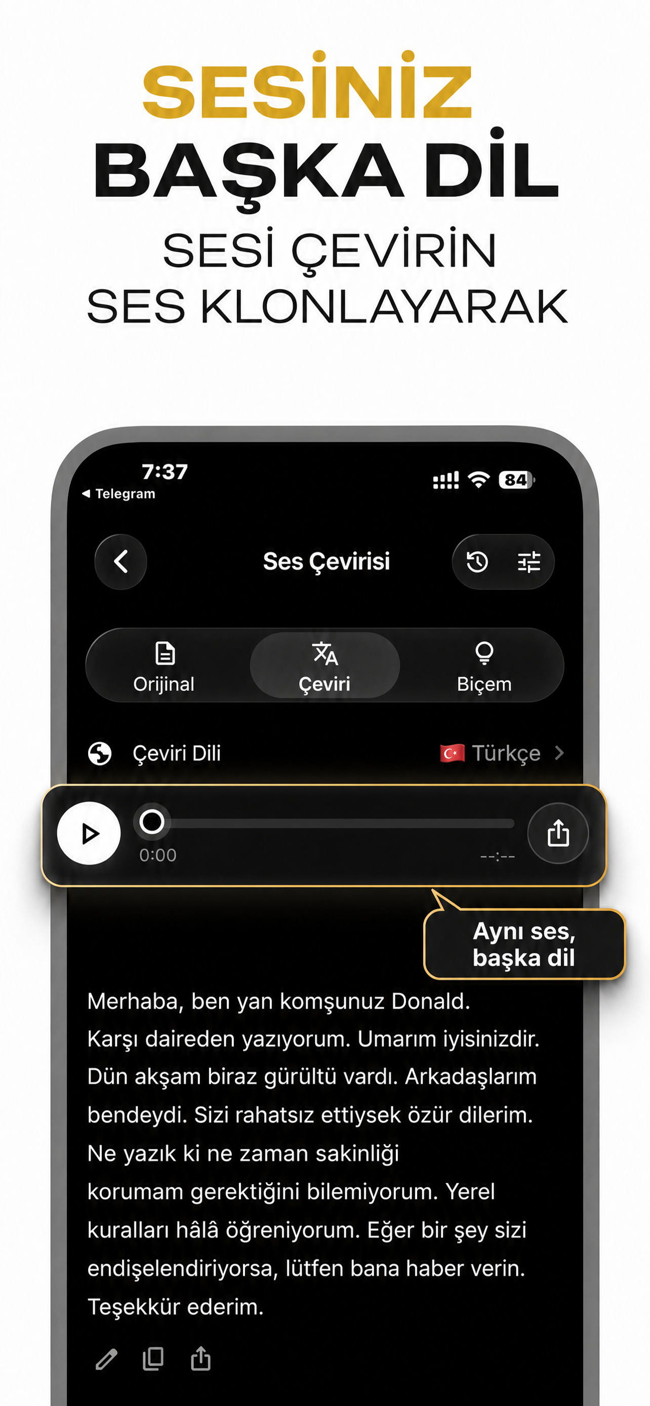 VocaLingo Uygulama Arayüzü