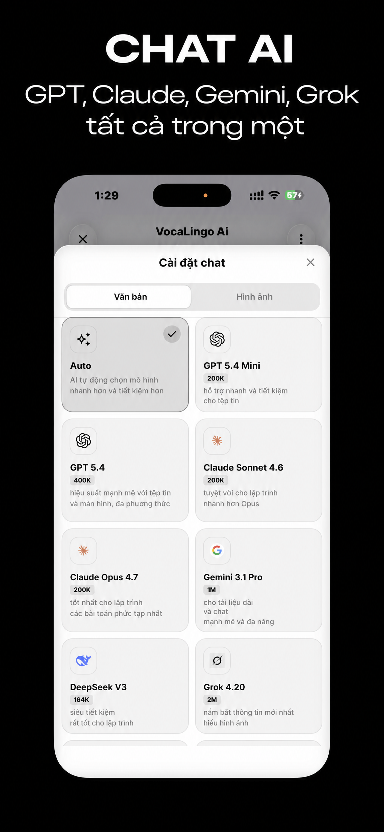 Giao diện ứng dụng VocaLingo