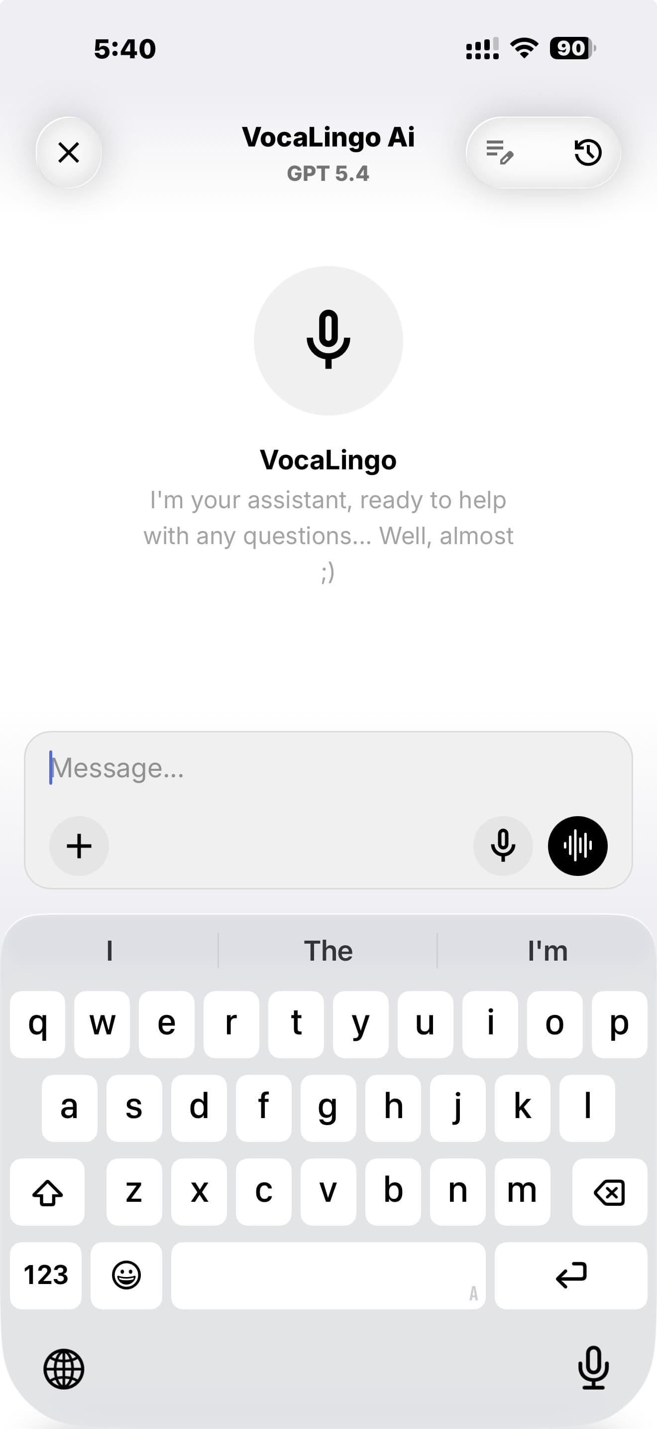 VocaLingo Uygulama Arayüzü